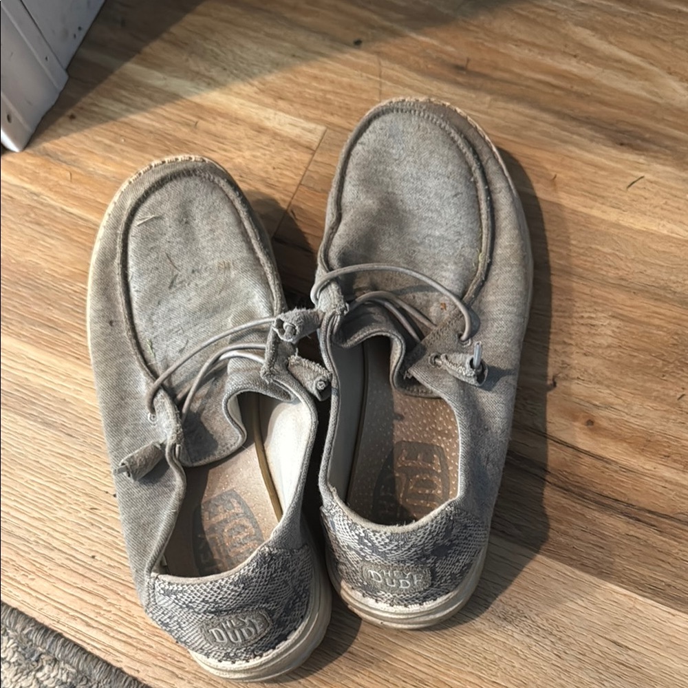 Hey Dude Gray Loafers Comfortable Slip-Ons
